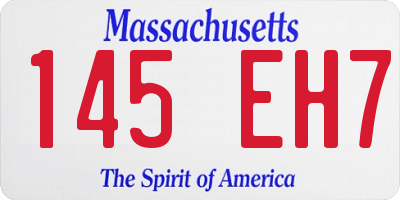 MA license plate 145EH7