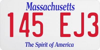 MA license plate 145EJ3