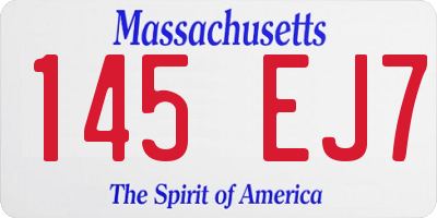 MA license plate 145EJ7