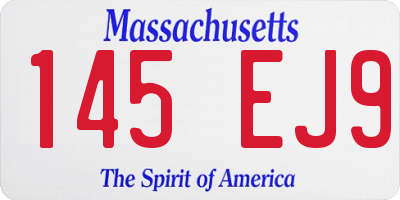 MA license plate 145EJ9