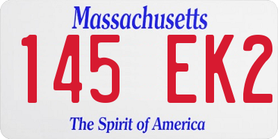 MA license plate 145EK2