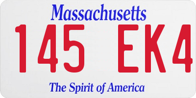 MA license plate 145EK4