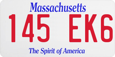 MA license plate 145EK6