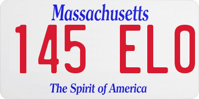 MA license plate 145EL0