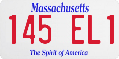 MA license plate 145EL1