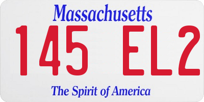 MA license plate 145EL2