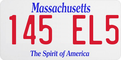 MA license plate 145EL5