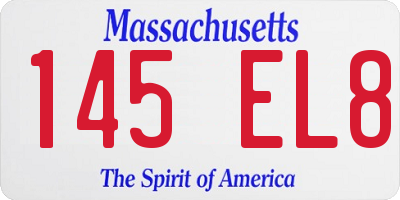 MA license plate 145EL8