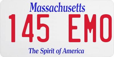 MA license plate 145EM0