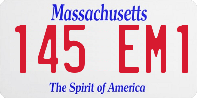 MA license plate 145EM1