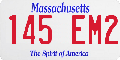 MA license plate 145EM2
