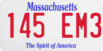 MA license plate 145EM3
