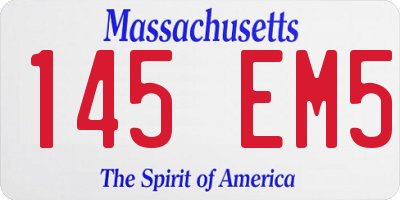 MA license plate 145EM5
