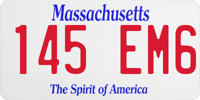 MA license plate 145EM6