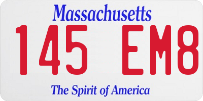 MA license plate 145EM8
