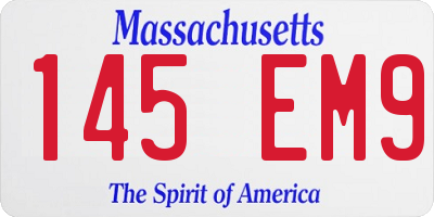 MA license plate 145EM9