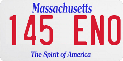 MA license plate 145EN0