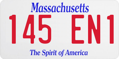 MA license plate 145EN1