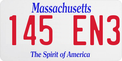 MA license plate 145EN3