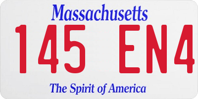 MA license plate 145EN4