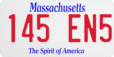 MA license plate 145EN5