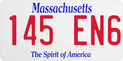 MA license plate 145EN6