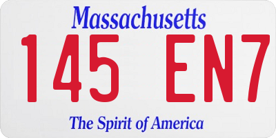 MA license plate 145EN7