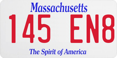 MA license plate 145EN8
