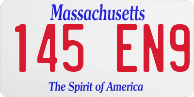 MA license plate 145EN9