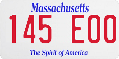 MA license plate 145EO0