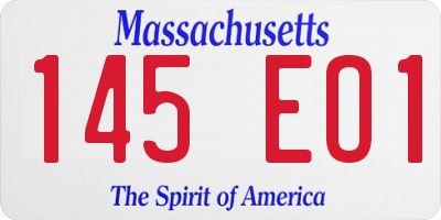 MA license plate 145EO1
