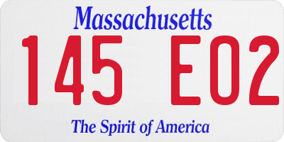 MA license plate 145EO2