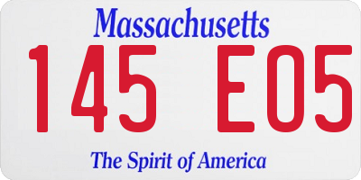 MA license plate 145EO5