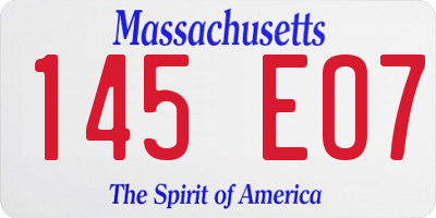 MA license plate 145EO7