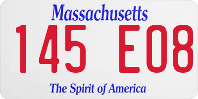 MA license plate 145EO8