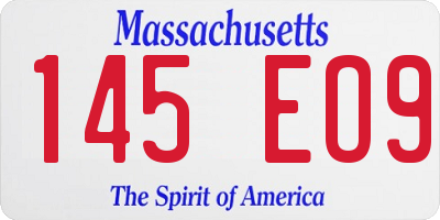 MA license plate 145EO9