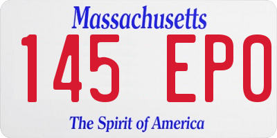 MA license plate 145EP0