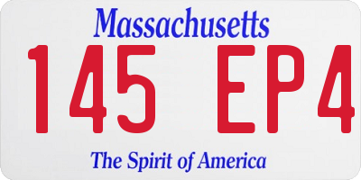 MA license plate 145EP4