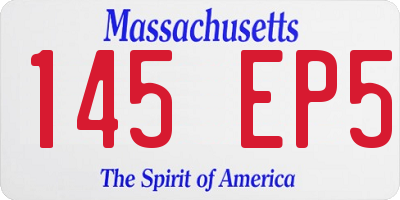 MA license plate 145EP5