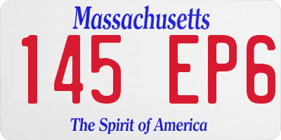 MA license plate 145EP6