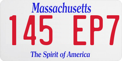 MA license plate 145EP7