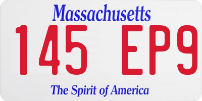 MA license plate 145EP9