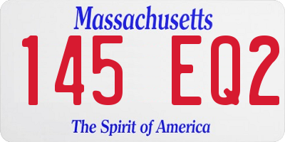 MA license plate 145EQ2