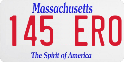 MA license plate 145ER0