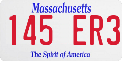 MA license plate 145ER3