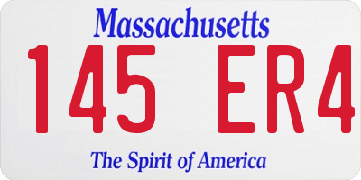 MA license plate 145ER4