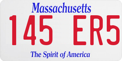 MA license plate 145ER5