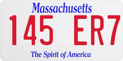 MA license plate 145ER7