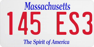 MA license plate 145ES3