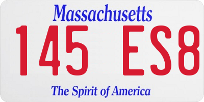 MA license plate 145ES8